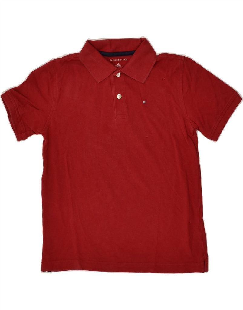 TOMMY HILFIGER Boys Polo Shirt 8-9 Years Medium  Red Cotton | Vintage Tommy Hilfiger | Thrift | Second-Hand Tommy Hilfiger | Used Clothing | Messina Hembry 