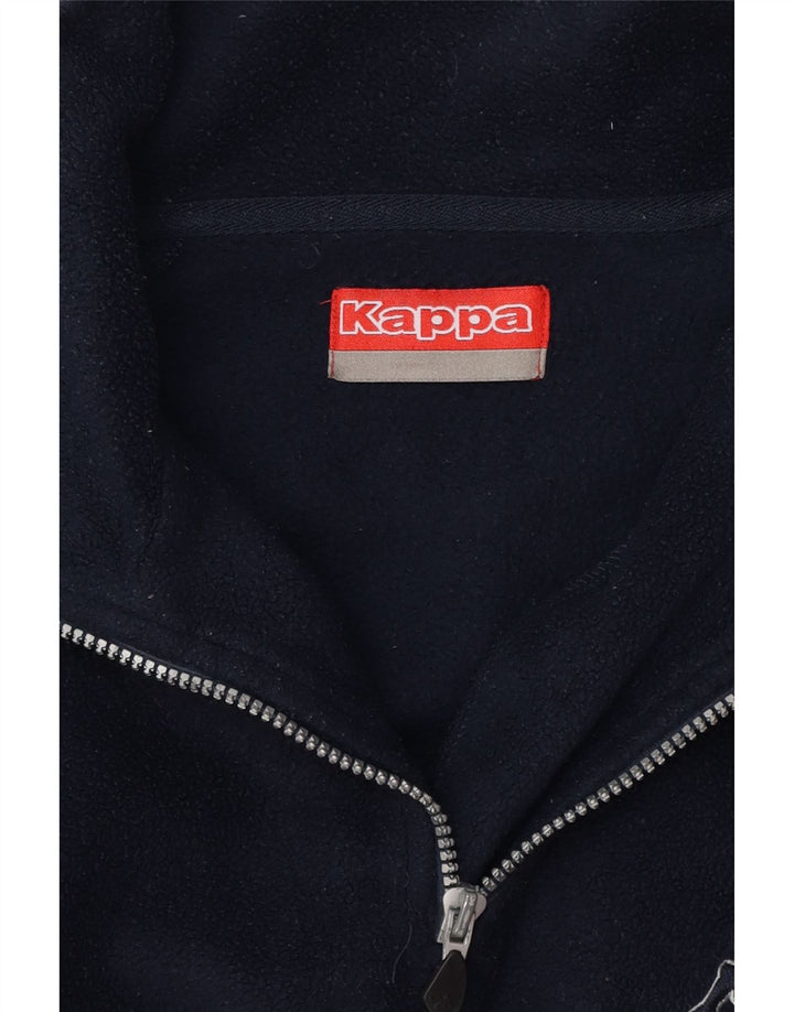 KAPPA Mens Zip Neck Fleece Jumper Medium Navy Blue