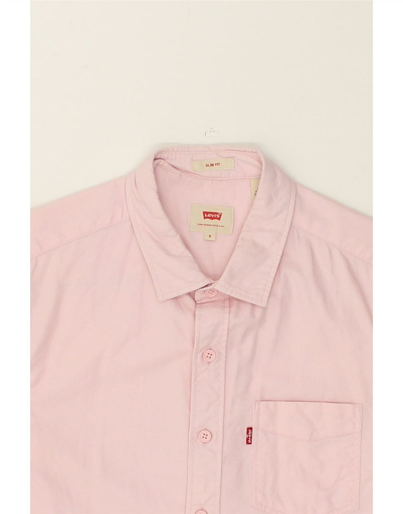 LEVI'S Mens Slim Fit Shirt Small Pink Cotton | Vintage Levi's | Thrift | Second-Hand Levi's | Used Clothing | Messina Hembry 