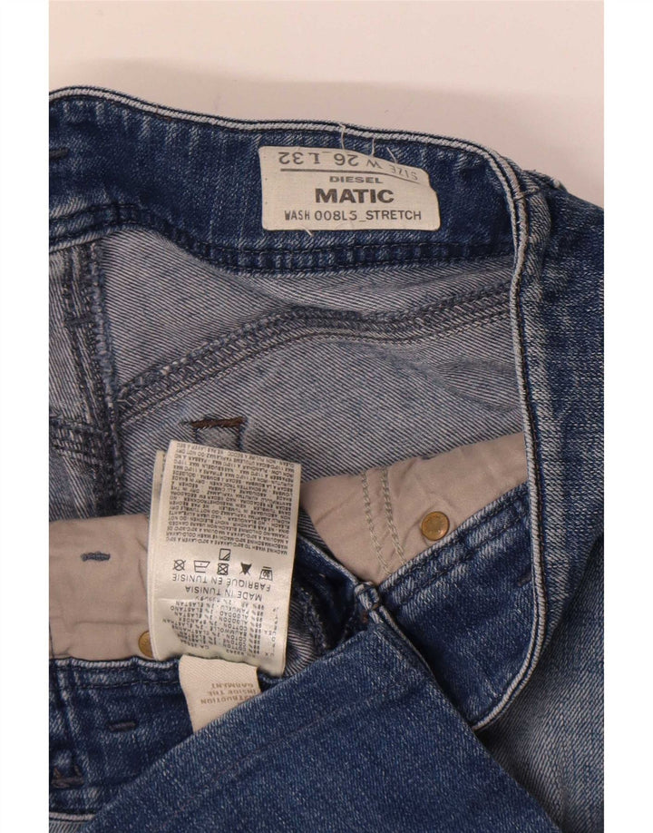 Diesel Womens Matic Slim Jeans W26 L28 Blue Cotton