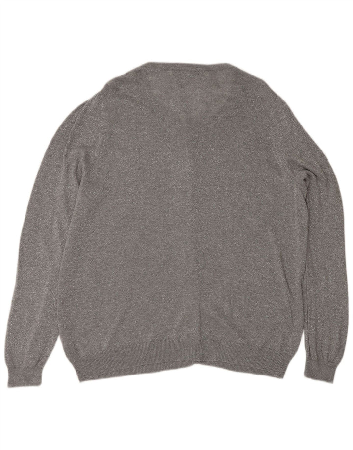 Marks & Spencer Womens Cardigan Sweater UK 20 2XL  Grey Polyamide