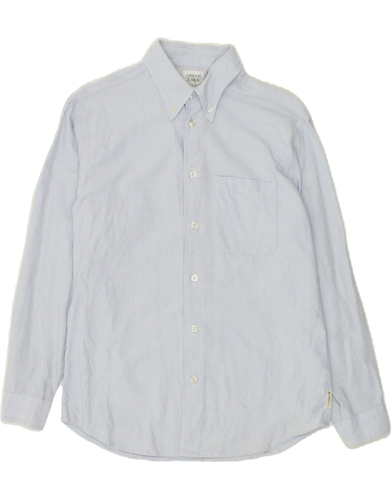 ARMANI JUNIOR Boys Shirt 11-12 Years Blue Cotton | Vintage Armani Junior | Thrift | Second-Hand Armani Junior | Used Clothing | Messina Hembry 