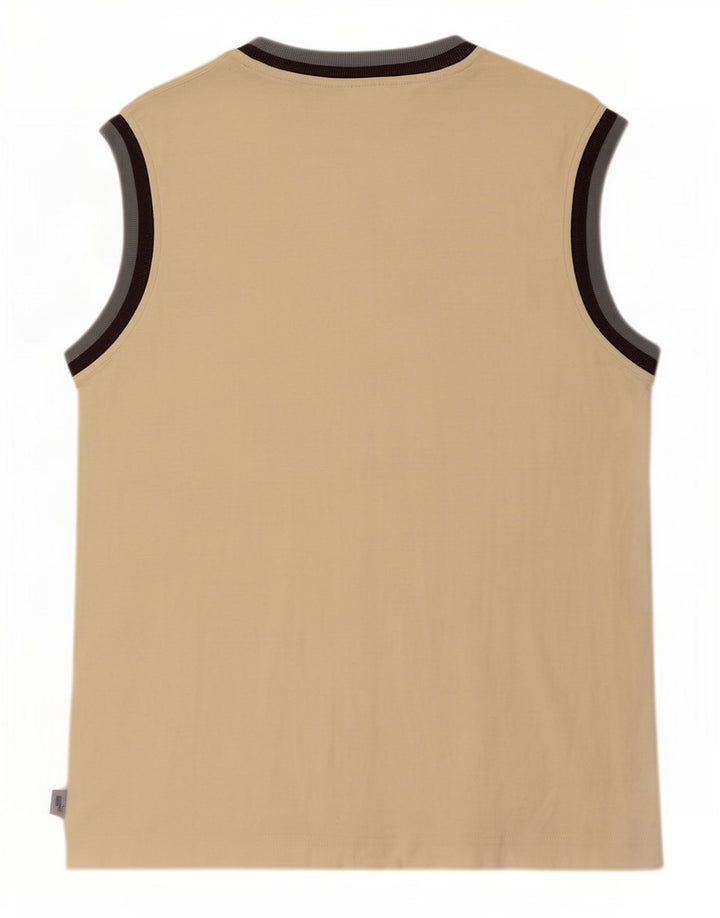 Puma Mens Graphic Vest Top Large Beige Colourblock