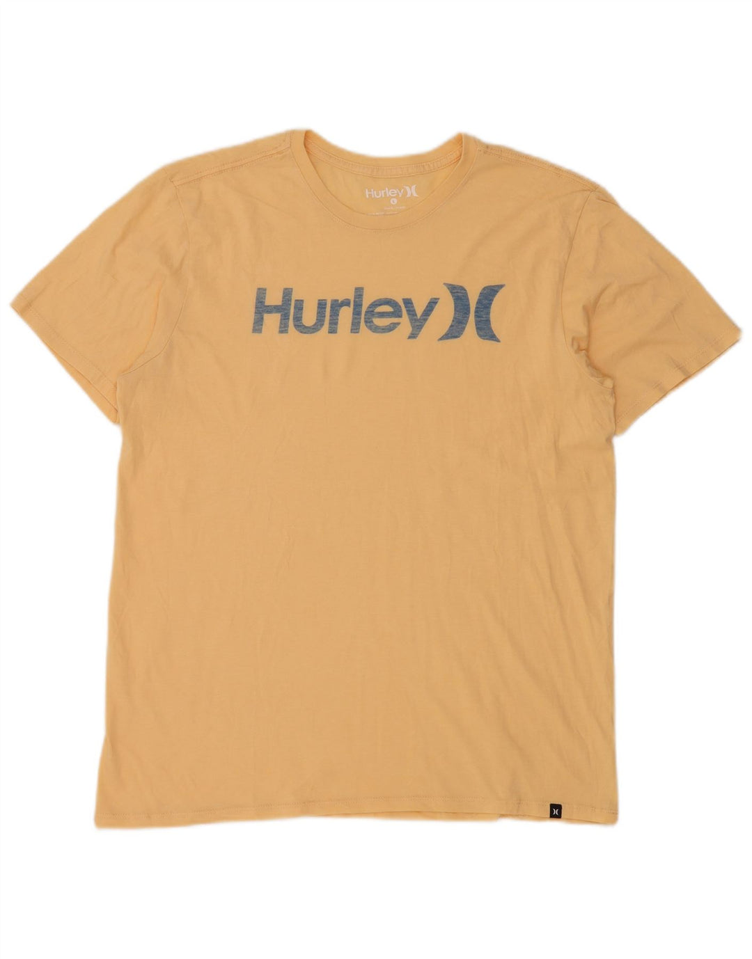 HURLEY Mens Graphic T-Shirt Top Large Yellow Cotton