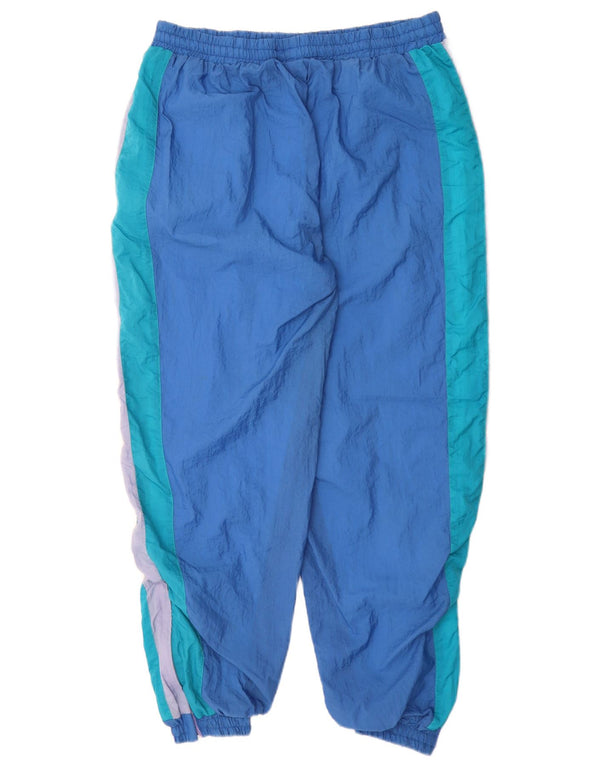 Vintage Mens Tracksuit Trousers Joggers XL Blue Colourblock Polyamide