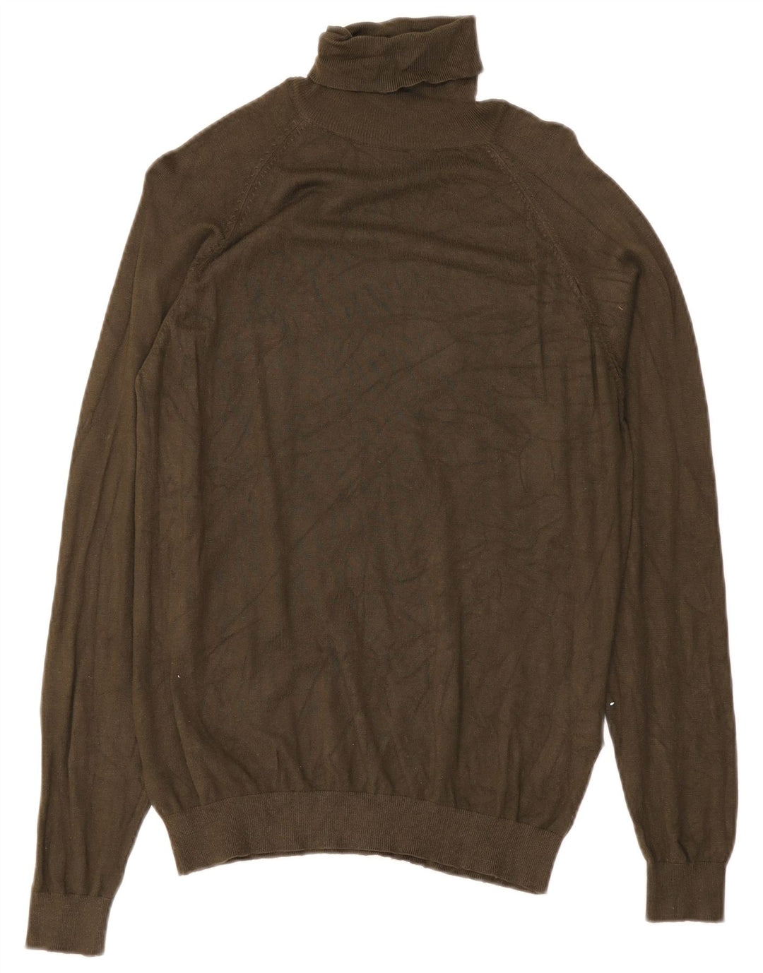 Zara Womens Roll Neck Jumper Sweater UK 14 Medium Green Viscose