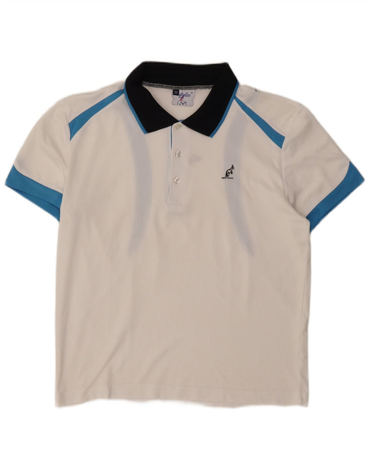 AUSTRALIAN L'ALPINA Mens Polo Shirt IT 50 Medium White Colourblock