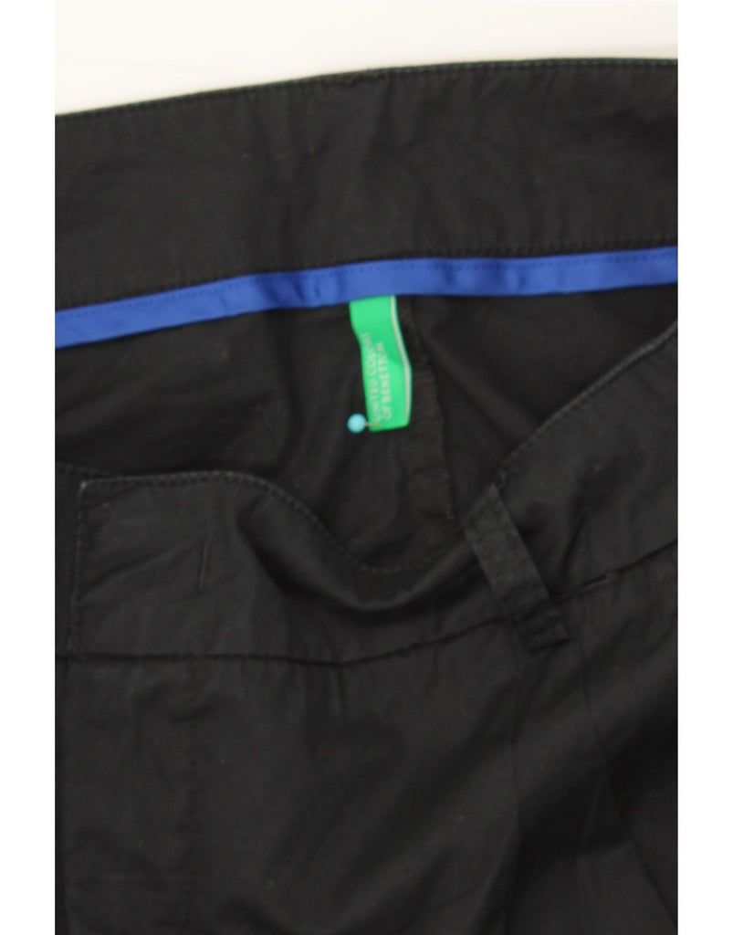 BENETTON Womens Slim Chino Trousers W40 L27 Black Cotton Vintage Benetton and Second-Hand Benetton from Messina Hembry 