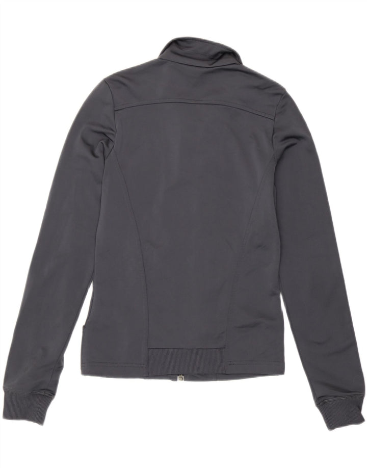 Adidas Womens Regular Fit Tracksuit Top Jacket UK 8 Small Grey Polyester