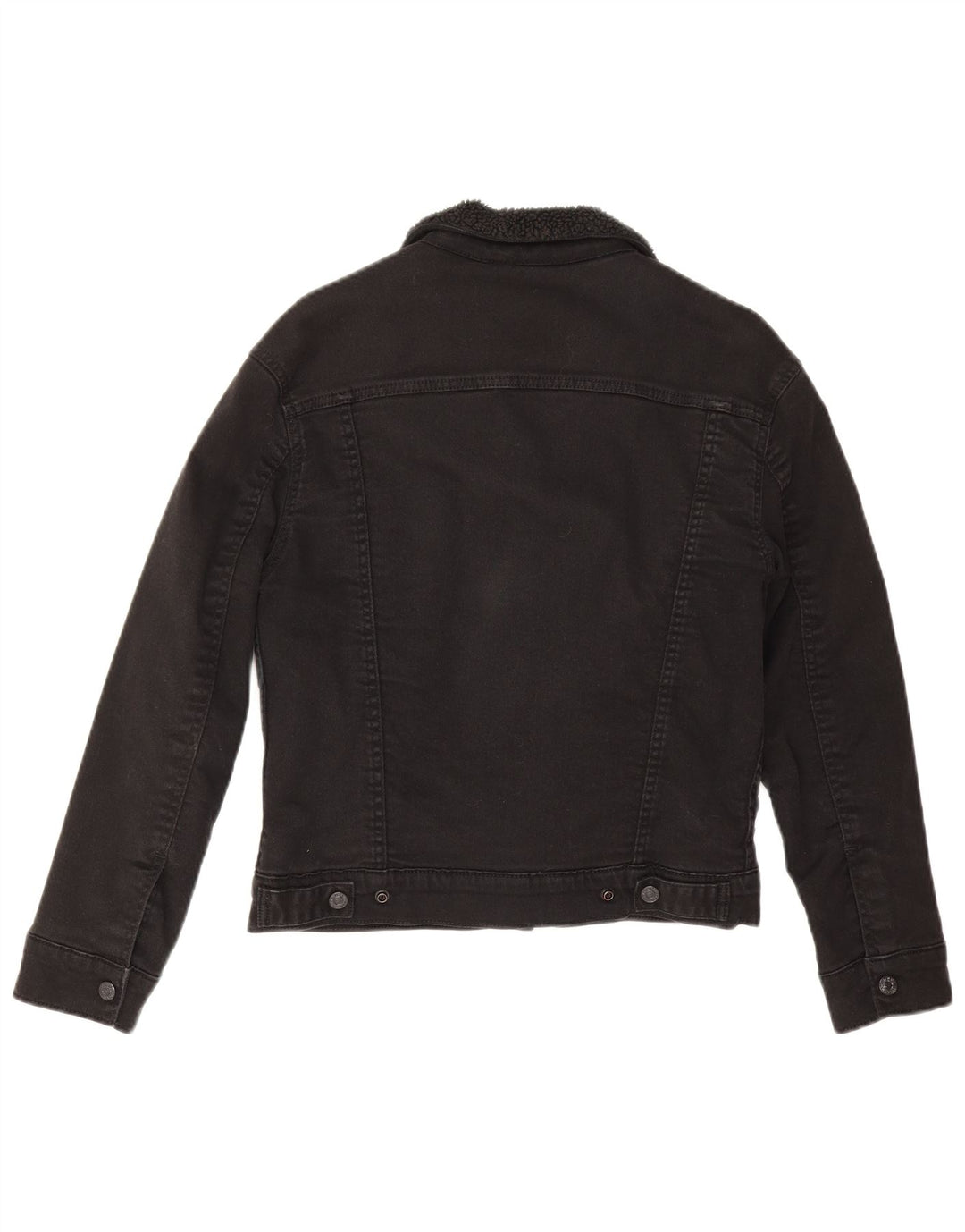 Levi's Womens Sherpa Denim Jacket UK 6 XS Black Cotton