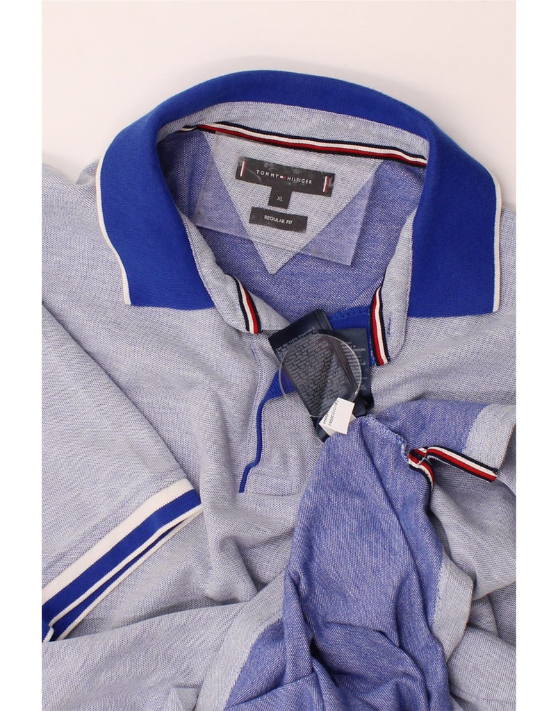 TOMMY HILFIGER Mens Regular Fit Polo Shirt XL Blue Cotton Vintage Tommy Hilfiger and Second-Hand Tommy Hilfiger from Messina Hembry 