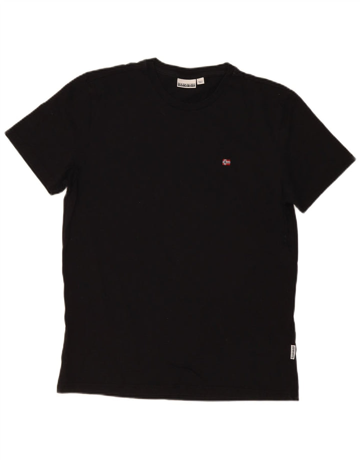 Napapijri Mens T-Shirt Top Medium Black Cotton