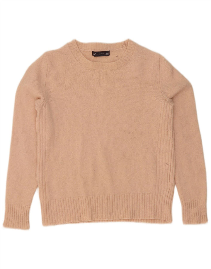 Marks & Spencer Womens Boat Neck Jumper Sweater UK 10 Small Pink