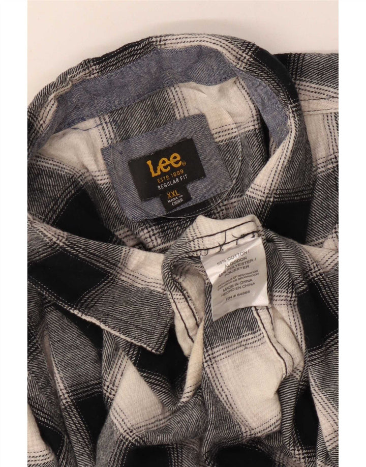 Lee Mens Regular Fit Flannel Shirt 2XL Black Check Cotton