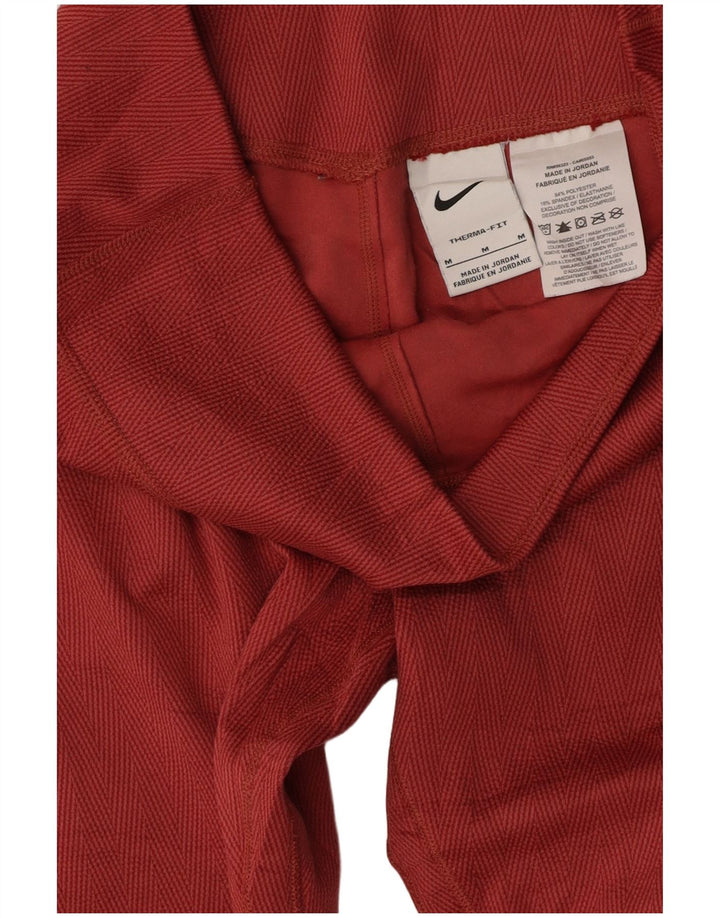 NIKE Womens Therma-Fit Leggings UK 12 Medium  Burgundy Polyester