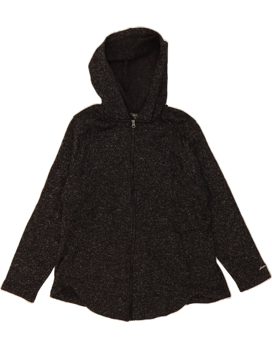 EDDIE BAUER Womens Zip Hoodie Sweater UK 20 2XL Grey Flecked Polyester Vintage Eddie Bauer and Second-Hand Eddie Bauer from Messina Hembry 