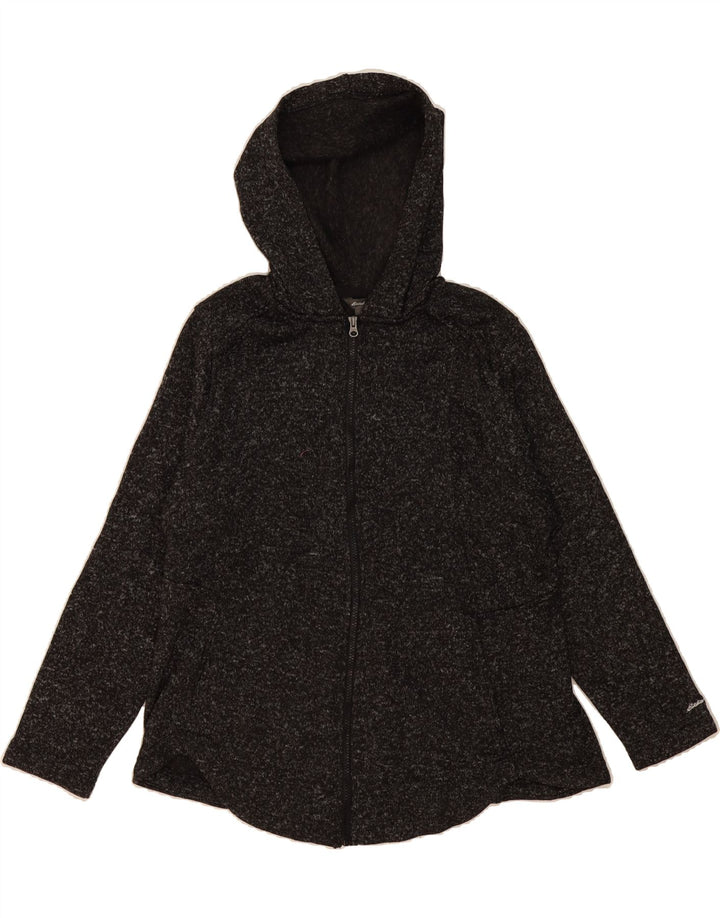 EDDIE BAUER Womens Zip Hoodie Sweater UK 20 2XL Grey Flecked Polyester Vintage Eddie Bauer and Second-Hand Eddie Bauer from Messina Hembry 