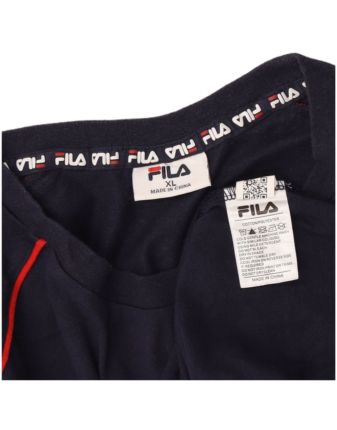 Fila Mens Graphic T-Shirt Top XL Navy Blue Cotton