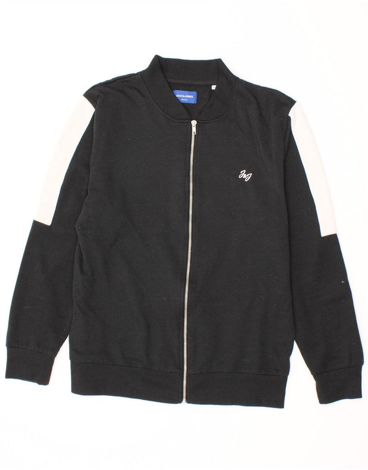 JACK & JONES Mens Tracksuit Top Jacket Large Black Colourblock Polyester Vintage Jack & Jones and Second-Hand Jack & Jones from Messina Hembry 