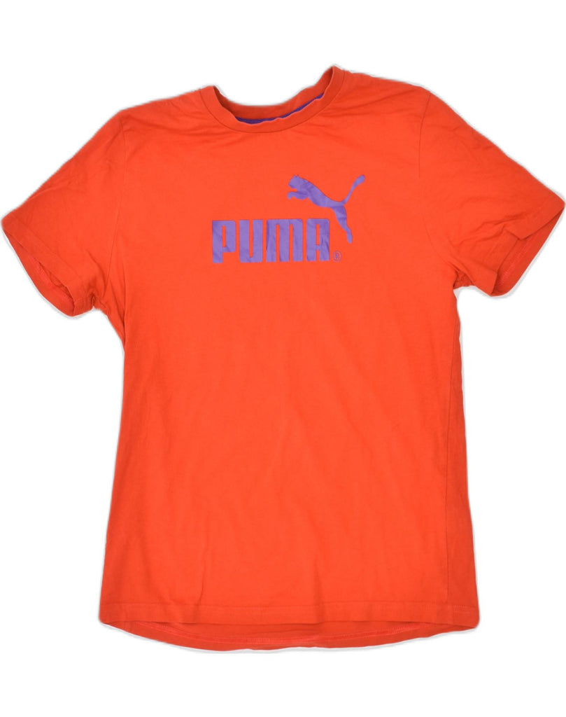 PUMA Boys Graphic T-Shirt Top 13-14 Years  Orange Cotton | Vintage | Thrift | Second-Hand | Used Clothing | Messina Hembry 