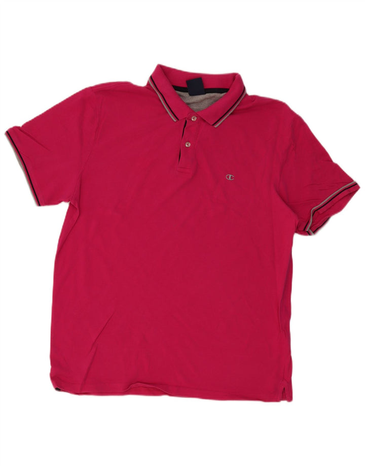 CHAMPION Mens Polo Shirt 2XL Pink Cotton