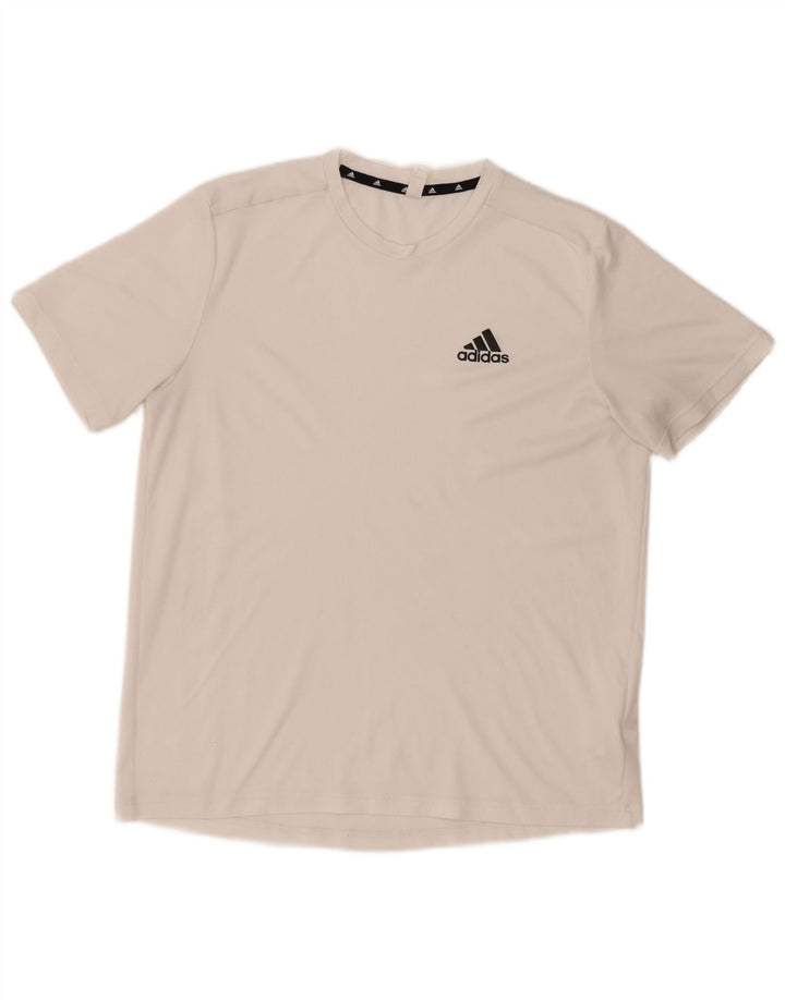 Adidas Mens Aeroready T-Shirt Top Medium White Polyester