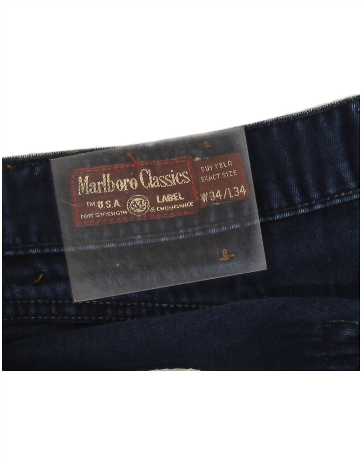 Marlboro Classics Mens Straight Jeans W34 L34 Blue Cotton