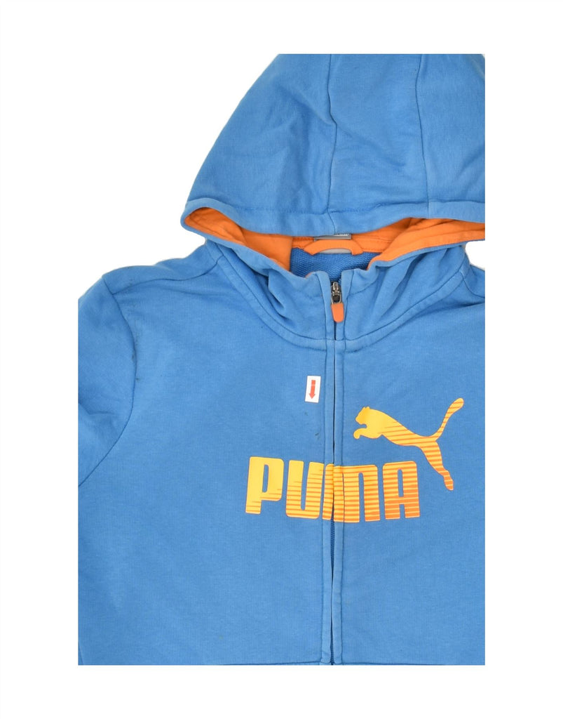 PUMA Boys Zip Hoodie Sweater 11-12 Years Blue Cotton | Vintage Puma | Thrift | Second-Hand Puma | Used Clothing | Messina Hembry 