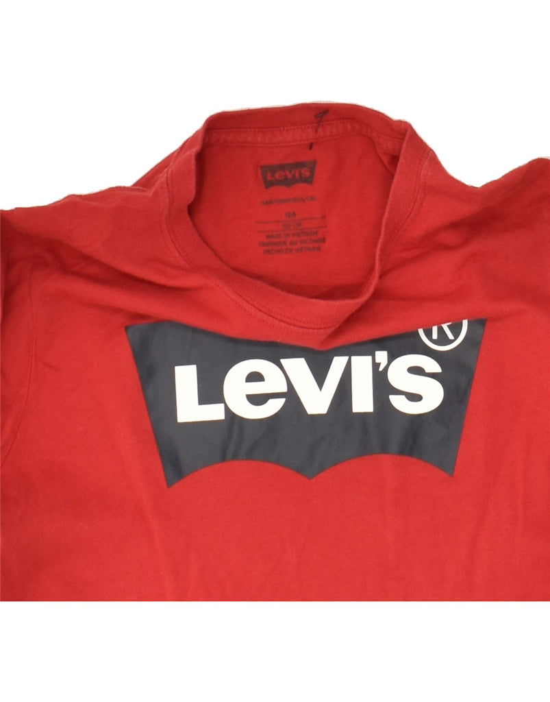 LEVI'S Boys Graphic Top Long Sleeve 11-12 Years Red | Vintage Levi's | Thrift | Second-Hand Levi's | Used Clothing | Messina Hembry 