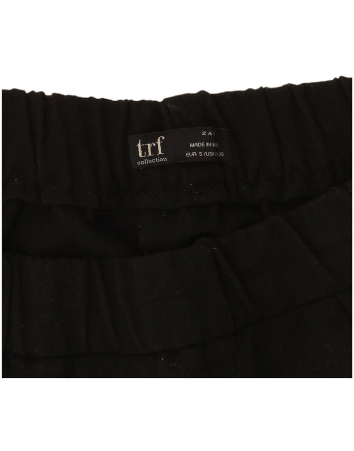 Zara Womens Slim Cropped Trousers Small W26 L24 Black