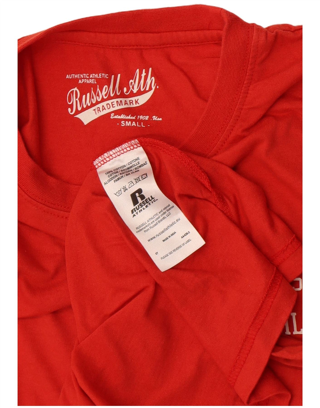 Russell Athletic Mens Graphic T-Shirt Top Small Red Cotton