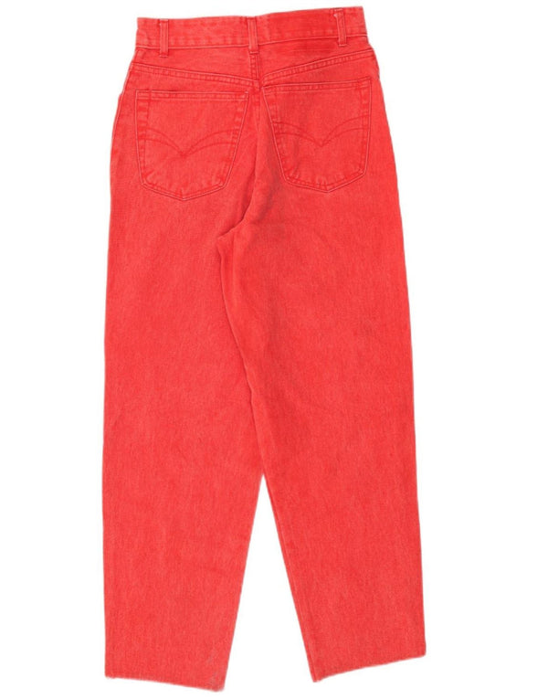Vintage Womens High Waist Tapered Jeans IT 42 Medium W26 L26 Red Cotton