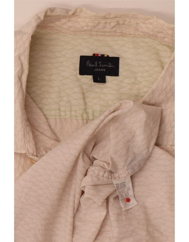 Paul Smith Mens Shirt Large Beige Cotton