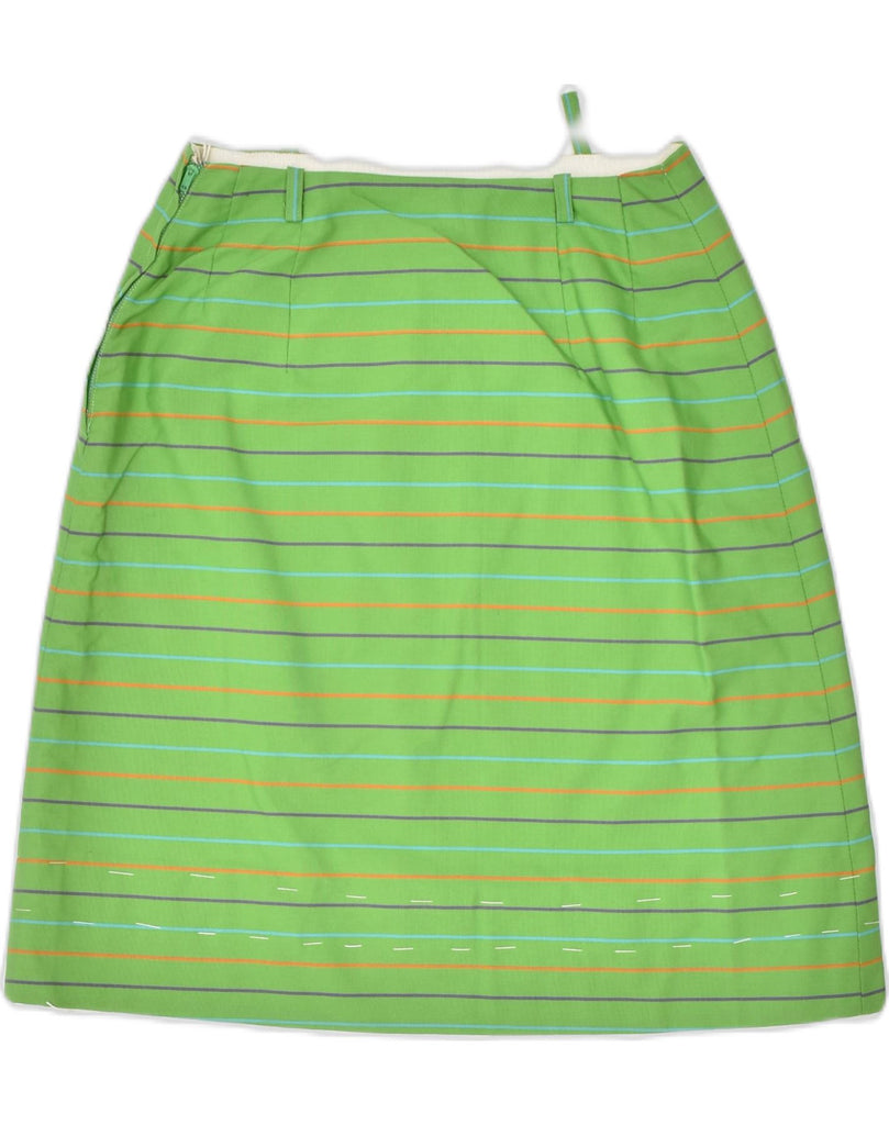 VINTAGE Womens A-Line Skirt W26 Small Green Striped | Vintage | Thrift | Second-Hand | Used Clothing | Messina Hembry 