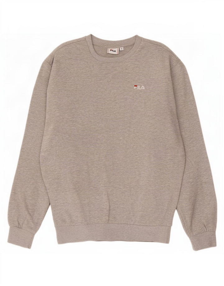 Fila Mens Sweatshirt Jumper Small Grey Flecked Cotton