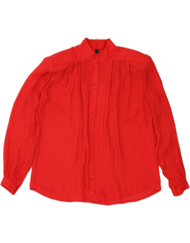 VINTAGE Womens Shirt Blouse EU 42 Large Red Polyester Vintage Vintage and Second-Hand Vintage from Messina Hembry 