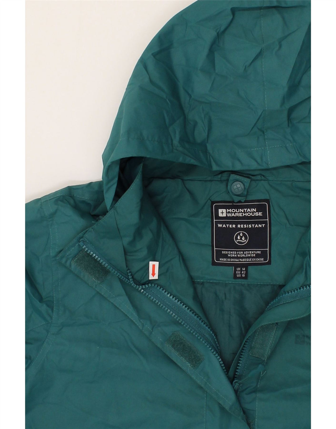 MOUNTAIN WAREHOUSE Womens Hooded Rain Jacket UK 14 Large Green Polyester Vintage Mountain Warehouse and Second-Hand Mountain Warehouse from Messina Hembry 