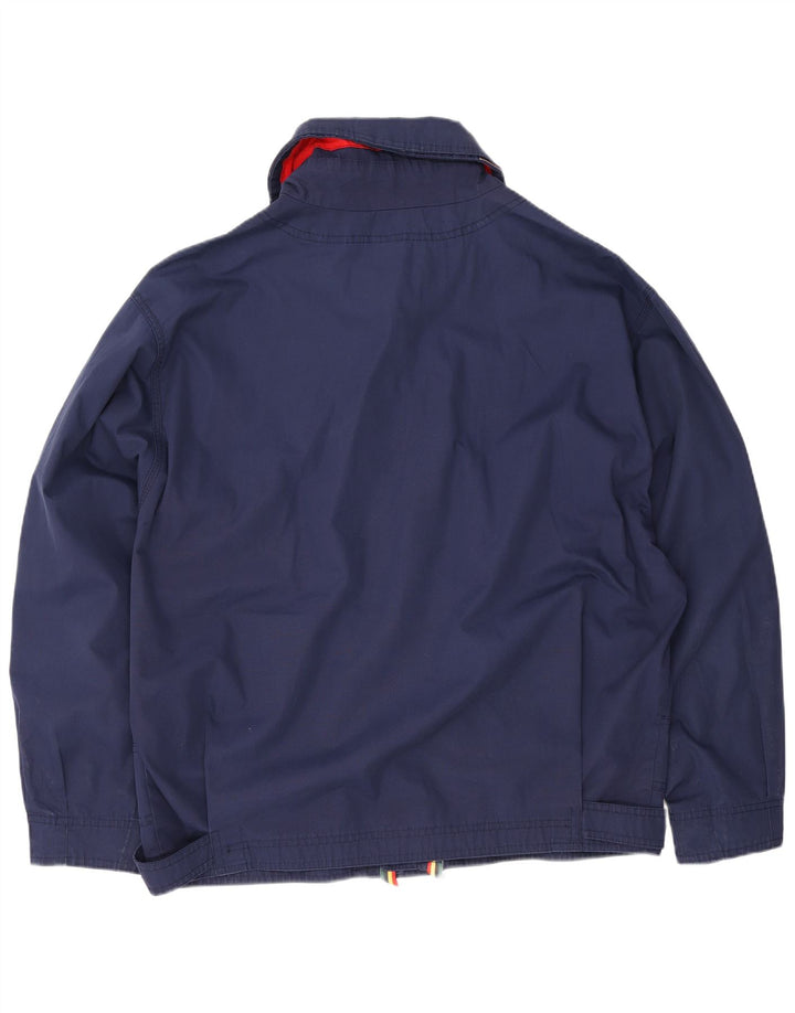 Vintage Mens Bomber Jacket UK 38 Medium Navy Blue Polyester