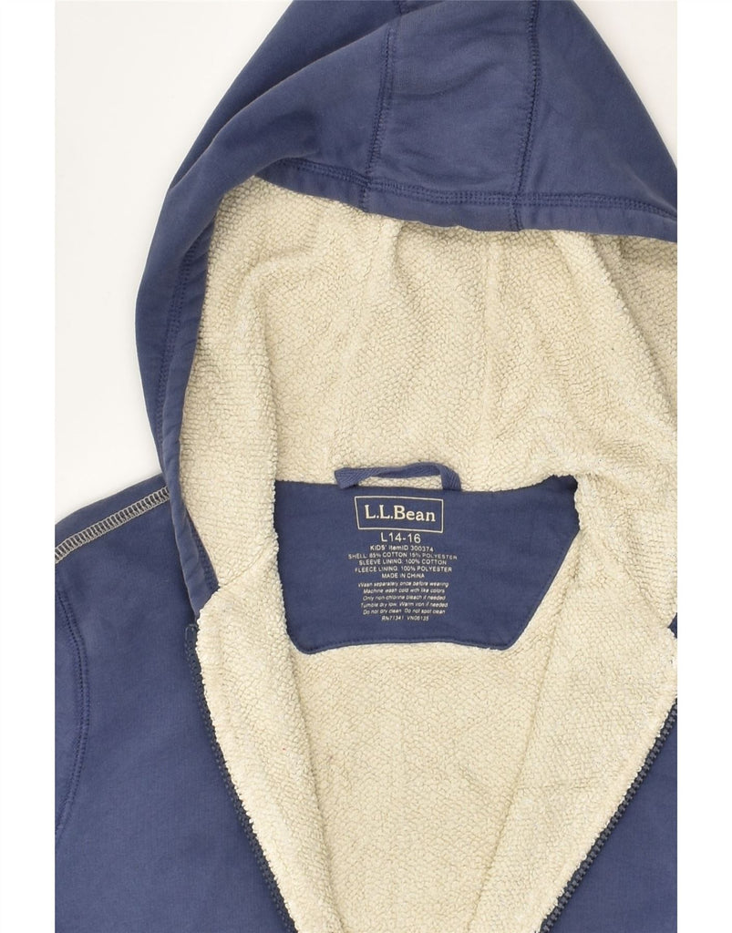 L.L.BEAN Boys Zip Hoodie Sweater 14-15 Years Large Blue Cotton | Vintage L.L.Bean | Thrift | Second-Hand L.L.Bean | Used Clothing | Messina Hembry 