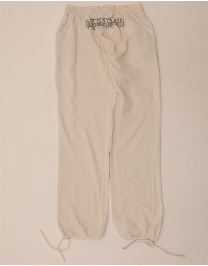 NAPAPIJRI Womens Graphic Tracksuit Trousers Joggers UK 12 Medium  White