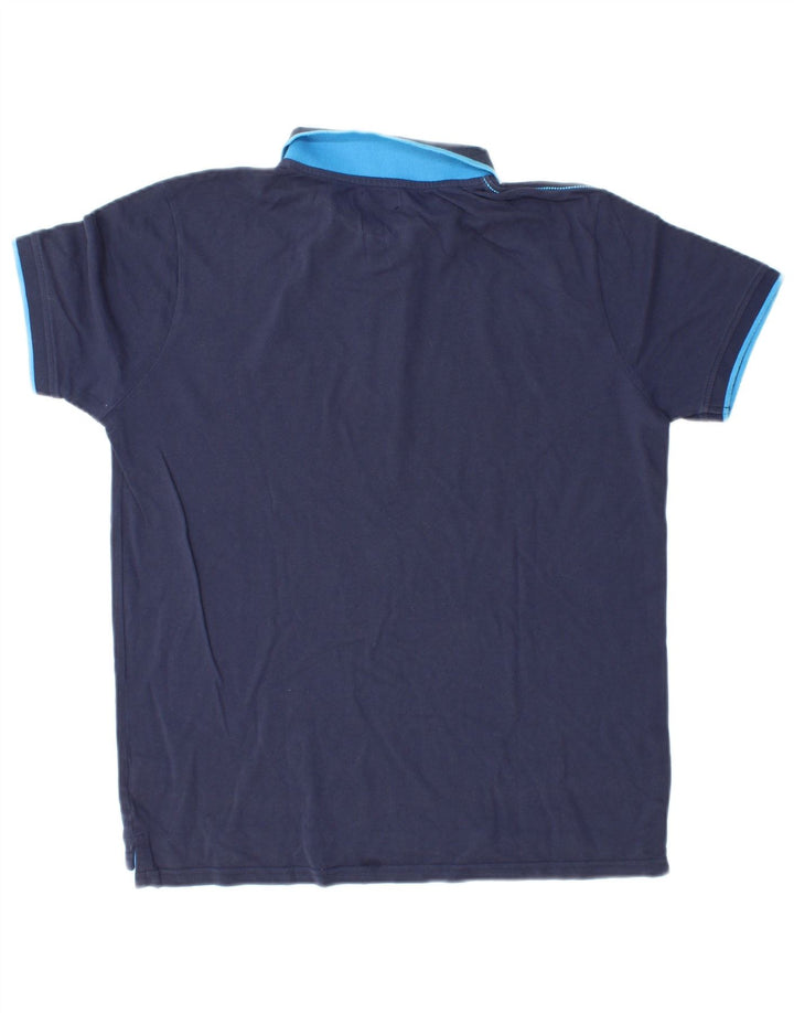 AVIREX Mens Polo Shirt Medium Navy Blue Cotton