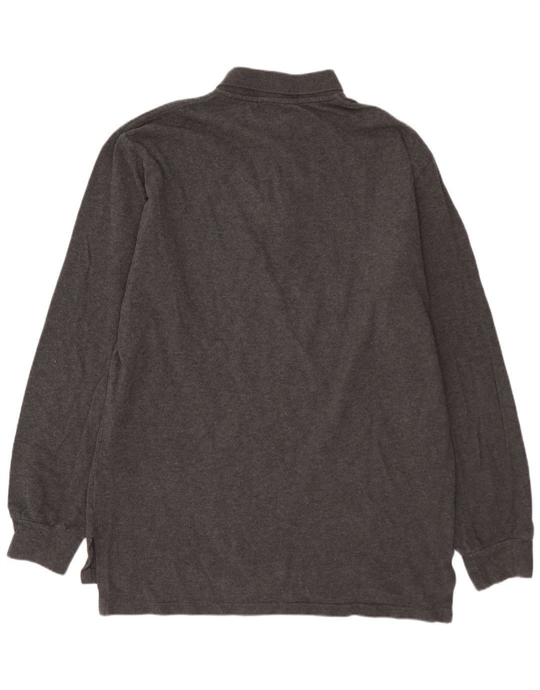 POLO RALPH LAUREN Mens Long Sleeve Polo Shirt Medium Grey Cotton