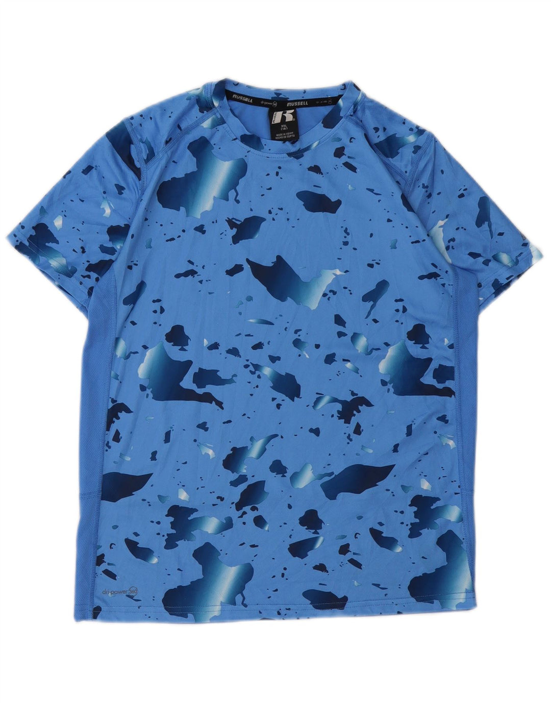 Russell Athletic Boys Dri-Power T-Shirt Top 15-16 Years 2XL Blue Polyester