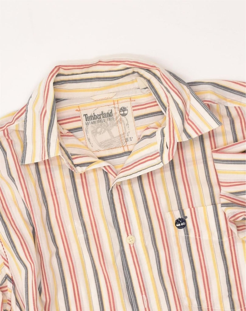 TIMBERLAND Mens Shirt Small Off White Striped Cotton | Vintage Timberland | Thrift | Second-Hand Timberland | Used Clothing | Messina Hembry 