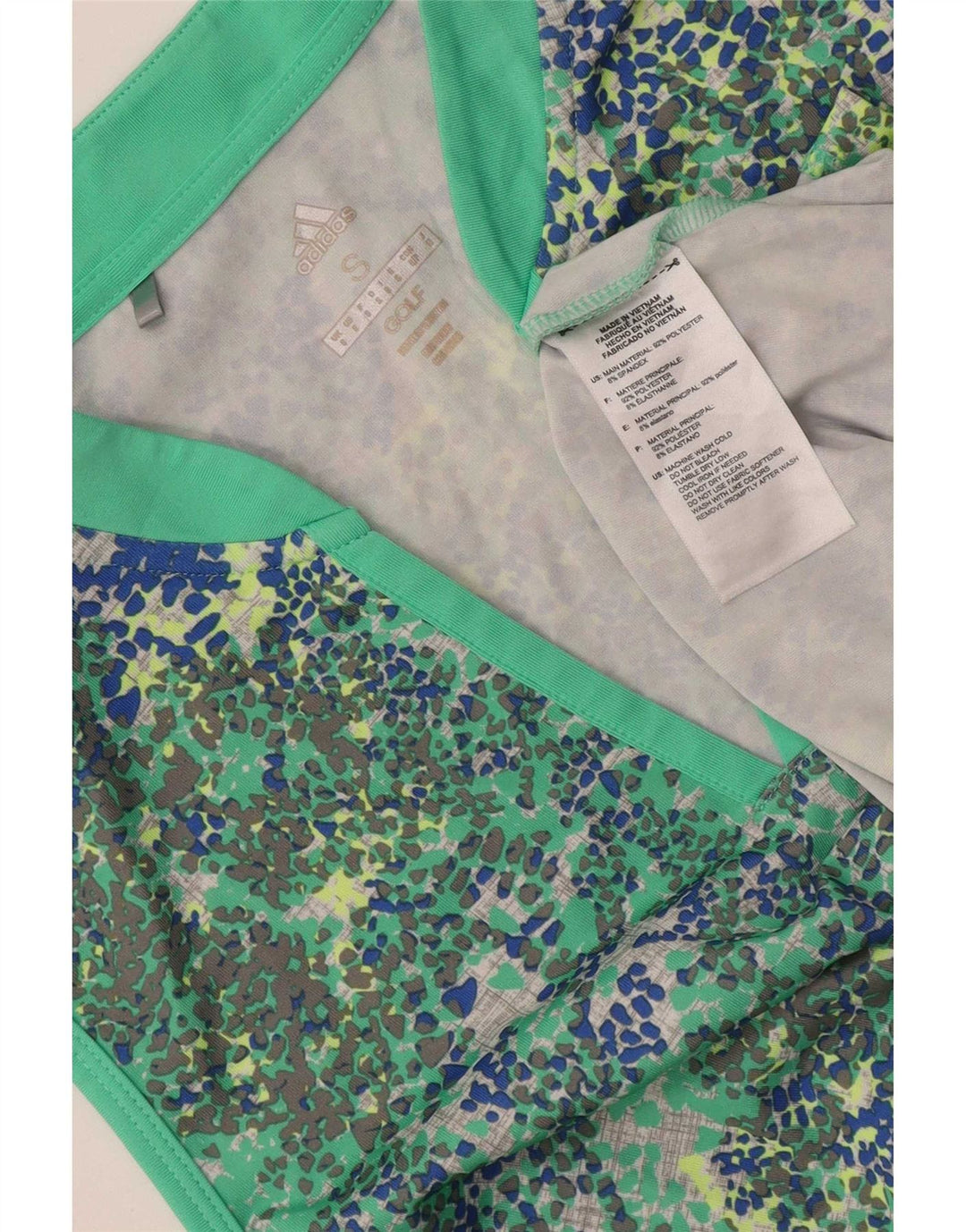 Adidas Womens Golf Vest Top UK 10 Small Green Spotted Polyester