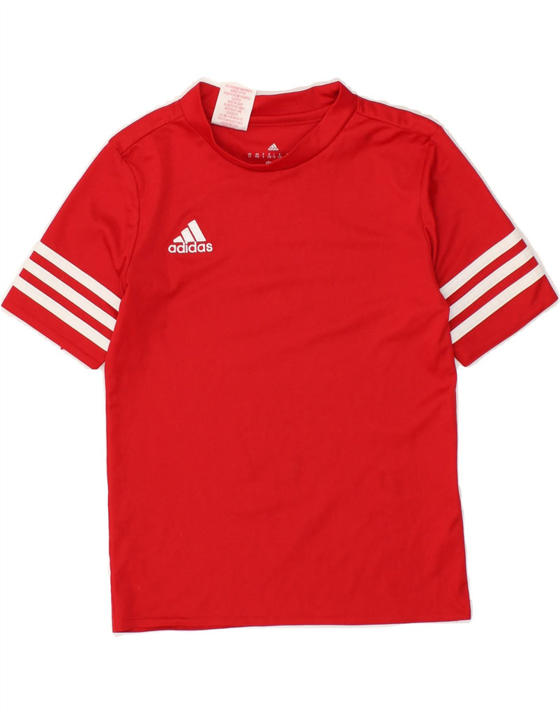 ADIDAS Boys Climalite Graphic T-Shirt Top 7-8 Years Small Red Polyester | Vintage Adidas | Thrift | Second-Hand Adidas | Used Clothing | Messina Hembry 