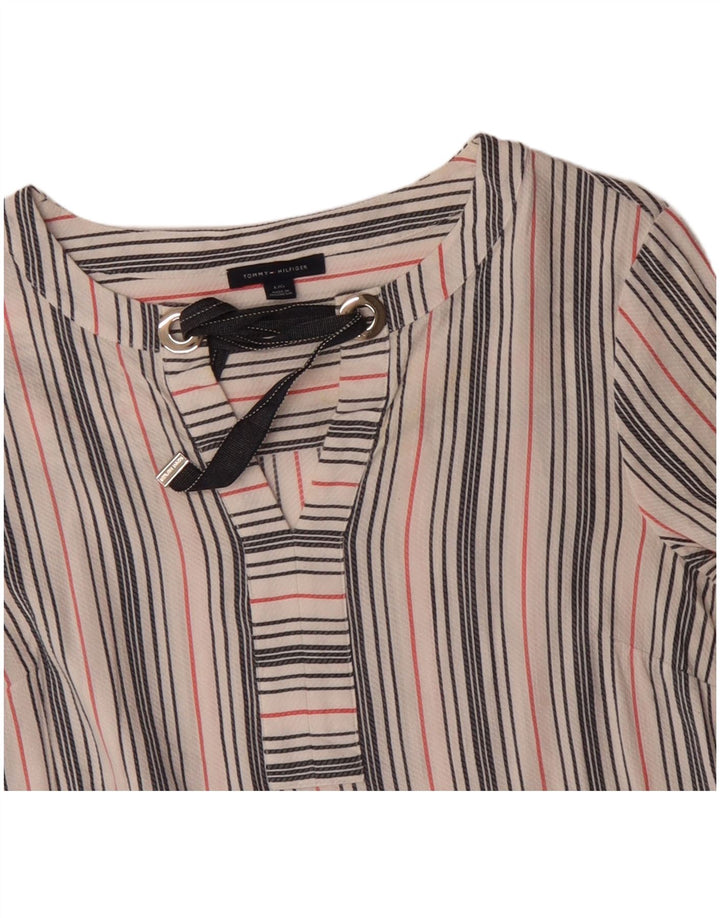 TOMMY HILFIGER Womens Blouse Top UK 16 Large Multicoloured Striped