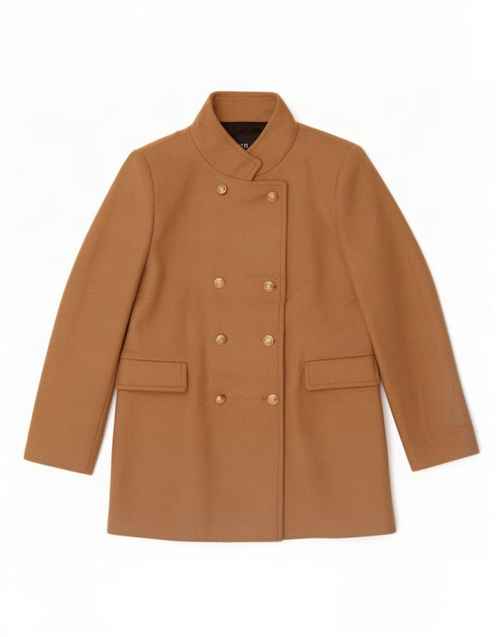Zara Womens Pea Coat UK 20 2XL Beige Wool