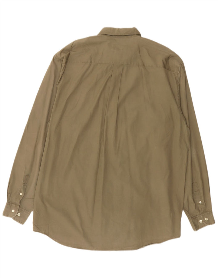 EDDIE BAUER Mens Tall Shirt Large Khaki Cotton