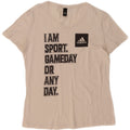 Adidas Womens Graphic T-Shirt Top UK 14 Medium White